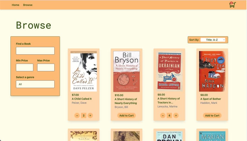 Image of Bookstore browse page